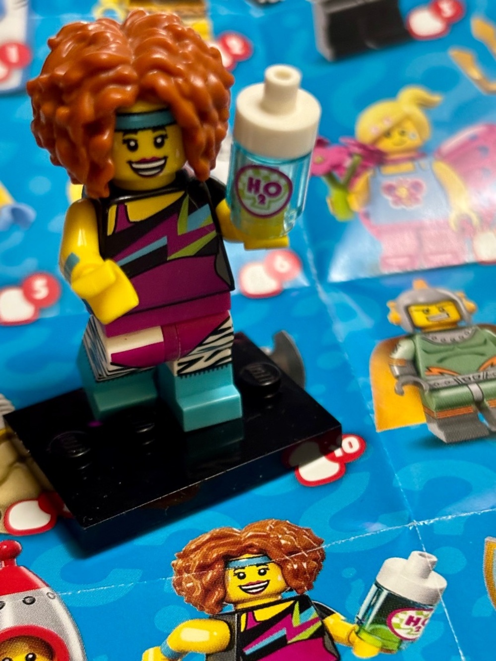 LEGO SERIES 17 "Dance Instructor" col17-14 with stand, pamphlet & accessories.